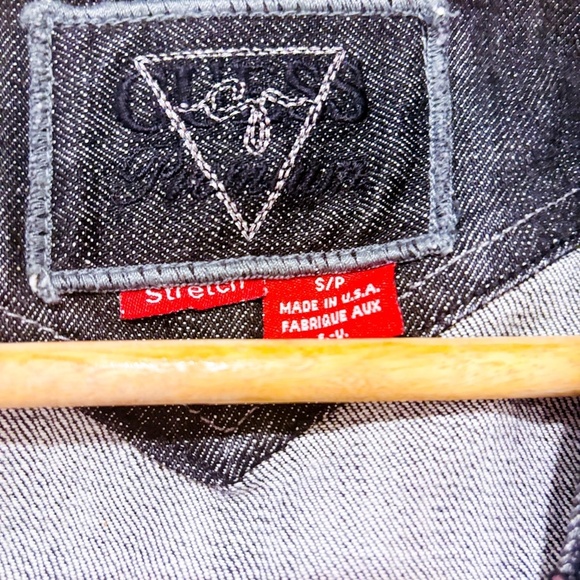 GUESS Black denim sleeveless vest - Picture 5 of 6